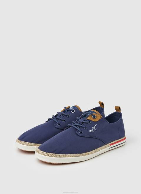 Pepe Jeans Blucher Canvas Sneakers Men Ocean Z22X1212