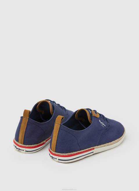 Pepe Jeans Blucher Canvas Sneakers Men Ocean Z22X1212