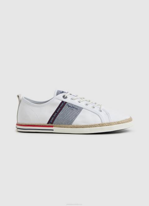 Pepe Jeans Blucher Canvas Sneakers Men White Z22X1216