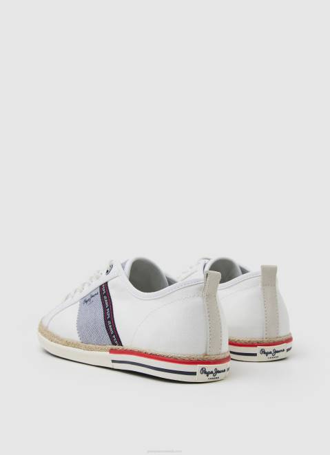 Pepe Jeans Blucher Canvas Sneakers Men White Z22X1216