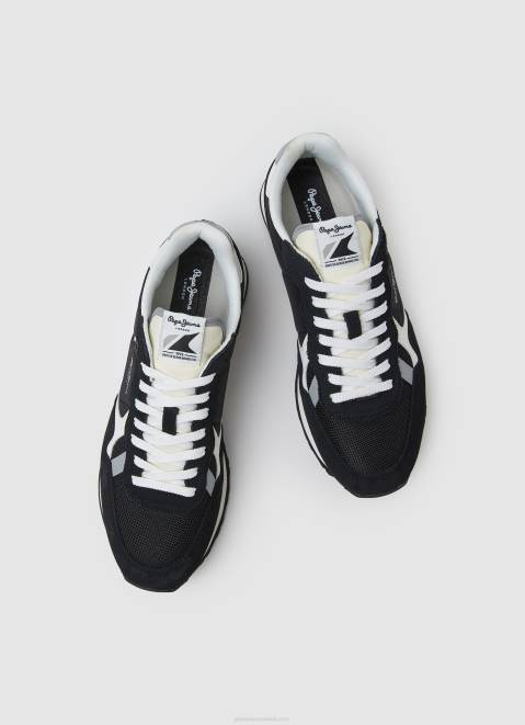 Pepe Jeans Brit Combined Sneakers Men Black Z22X1200