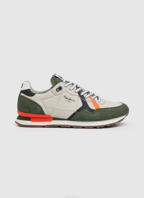 Pepe Jeans Brit Combined Sneakers Men Khaki Green Z22X1185