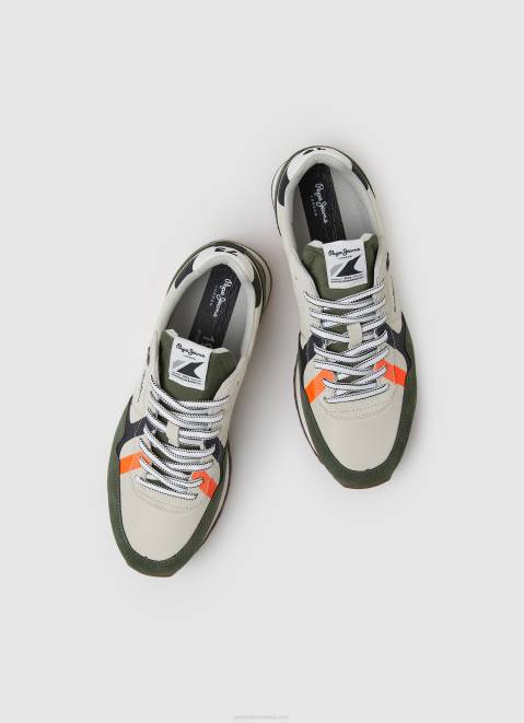 Pepe Jeans Brit Combined Sneakers Men Khaki Green Z22X1185