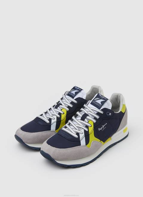 Pepe Jeans Brit Combined Sneakers Men Navy Z22X1217