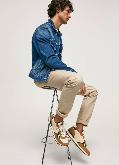 Pepe Jeans Brit Combined Sneakers Men Tobacco Z22X1179