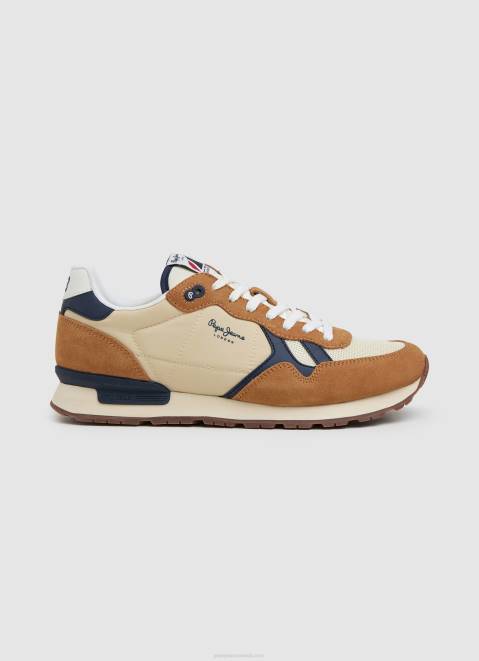 Pepe Jeans Brit Combined Sneakers Men Tobacco Z22X1179