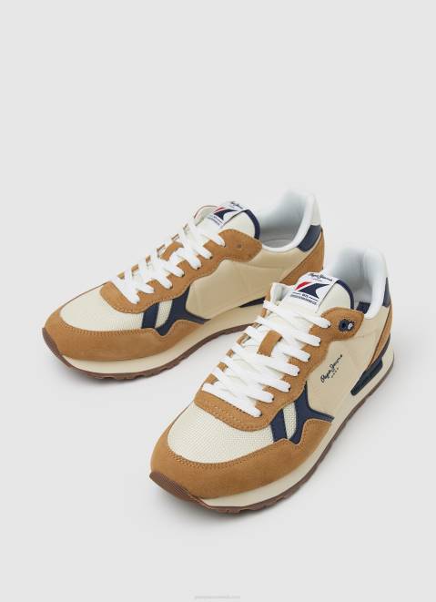 Pepe Jeans Brit Combined Sneakers Men Tobacco Z22X1179