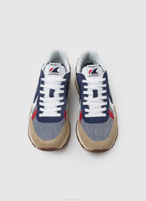 Pepe Jeans Brit Man Combined Sneakers Men Dark Denim Z22X1175
