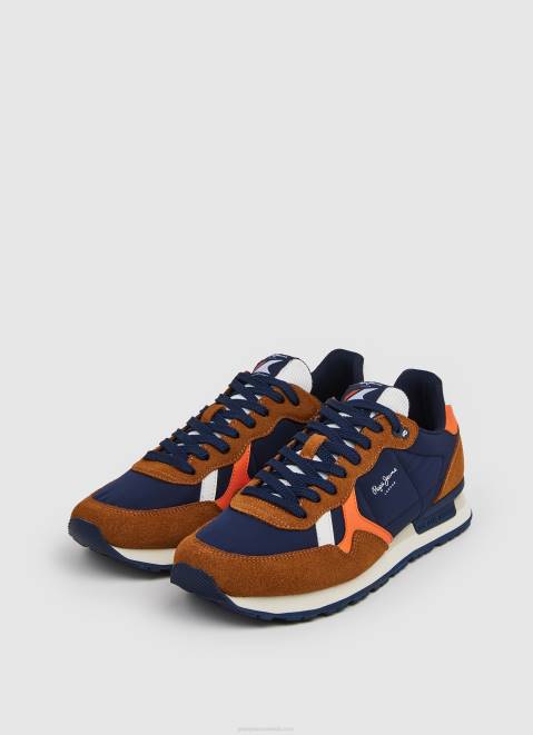 Pepe Jeans Brit Man Studio Retro Sneakers Men Cognac Z22X1176