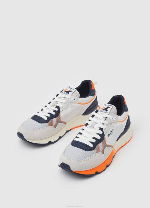 Pepe Jeans Brit Pro Neon Combined Sneakers Men White Z22X1221
