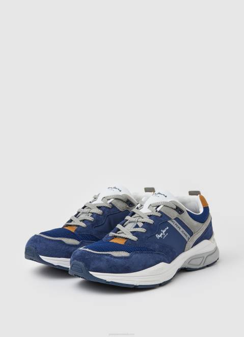 Pepe Jeans Dave Urban Combined Sneakers Men Ocean Z22X1227