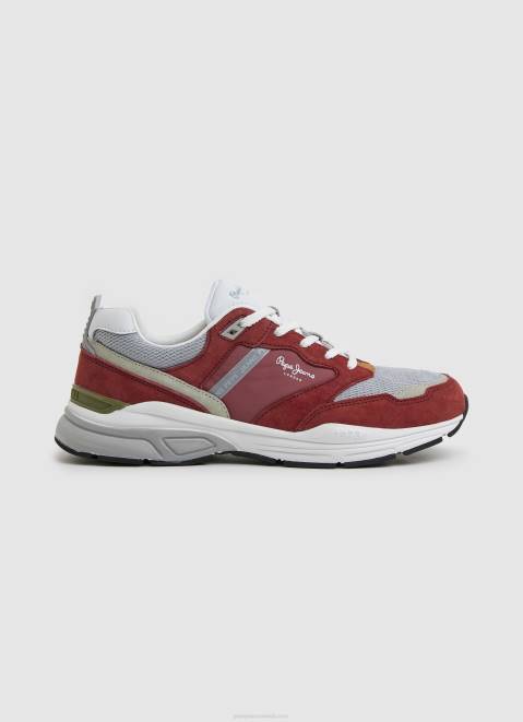 Pepe Jeans Dave Urban Combined Sneakers Men Red Dahlia Z22X1226