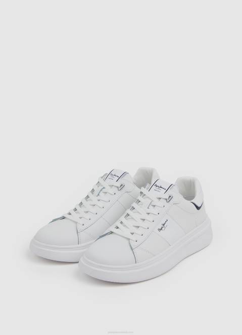 Pepe Jeans Eaton Part Leather Sneakers Men White Z22X1208