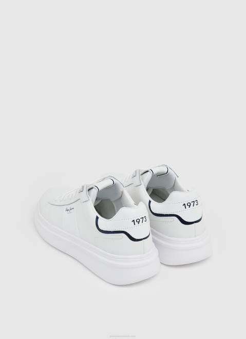 Pepe Jeans Eaton Part Leather Sneakers Men White Z22X1208
