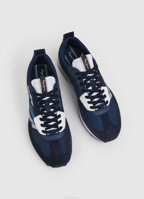 Pepe Jeans Foster Man Combined Sneakers Men Navy Z22X1184