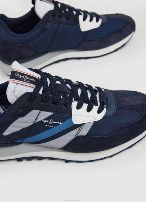 Pepe Jeans Foster Man Combined Sneakers Men Navy Z22X1184