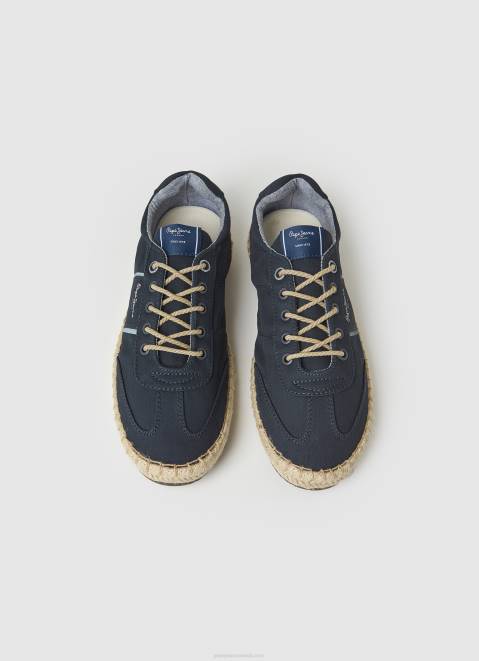 Pepe Jeans Jute-Midsole Tourist Sneakers Men Navy Z22X1252