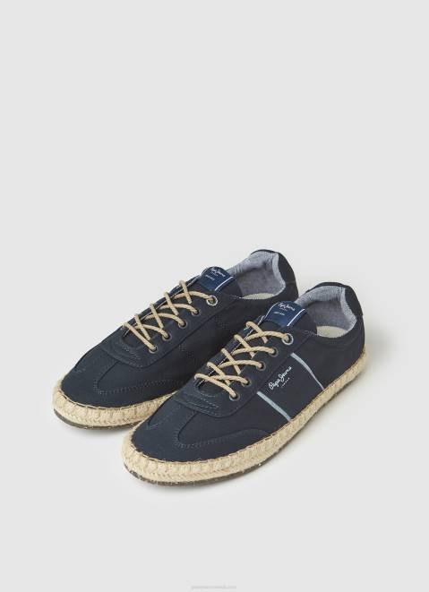 Pepe Jeans Jute-Midsole Tourist Sneakers Men Navy Z22X1252