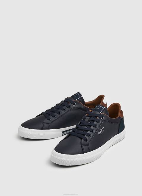 Pepe Jeans Kenton Court Combined Sneakers Men Navy Z22X1243