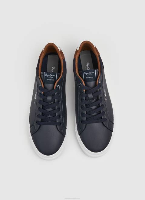Pepe Jeans Kenton Court Combined Sneakers Men Navy Z22X1243