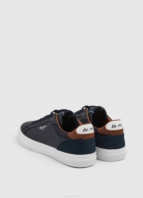 Pepe Jeans Kenton Court Combined Sneakers Men Navy Z22X1243