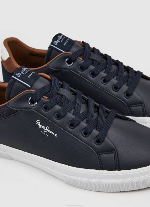 Pepe Jeans Kenton Court Combined Sneakers Men Navy Z22X1243