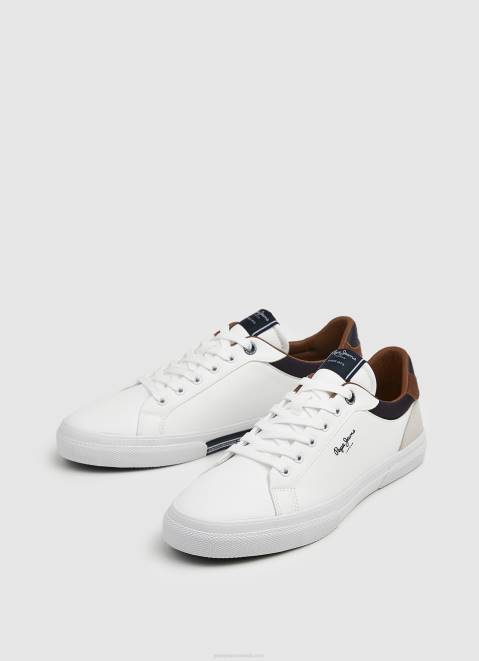 Pepe Jeans Kenton Court Combined Sneakers Men White Z22X1238