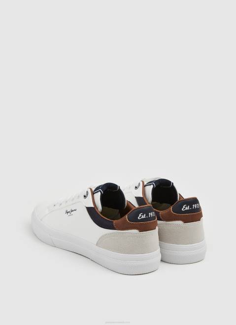 Pepe Jeans Kenton Court Combined Sneakers Men White Z22X1238