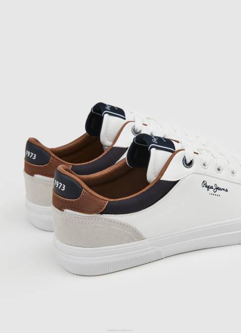 Pepe Jeans Kenton Court Combined Sneakers Men White Z22X1238