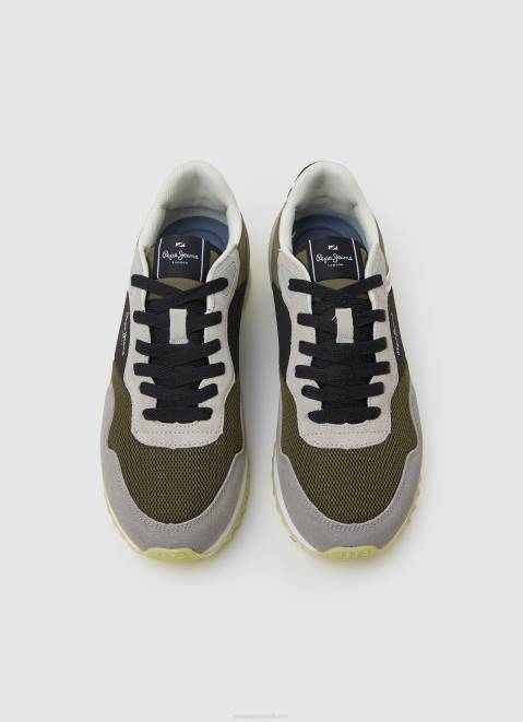 Pepe Jeans London One Combined Sneakers Men Khaki Green Z22X1223