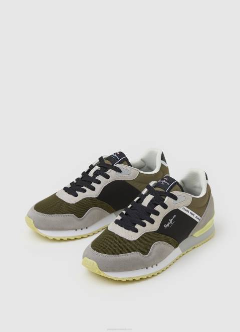 Pepe Jeans London One Combined Sneakers Men Khaki Green Z22X1223