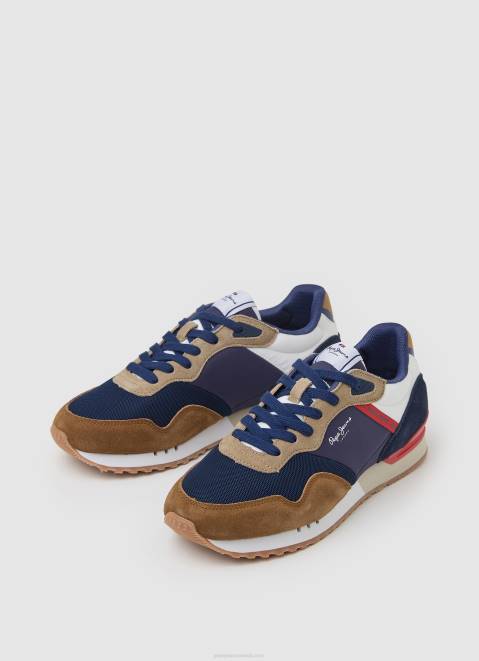 Pepe Jeans London One Combined Sneakers Men Tan Z22X1168