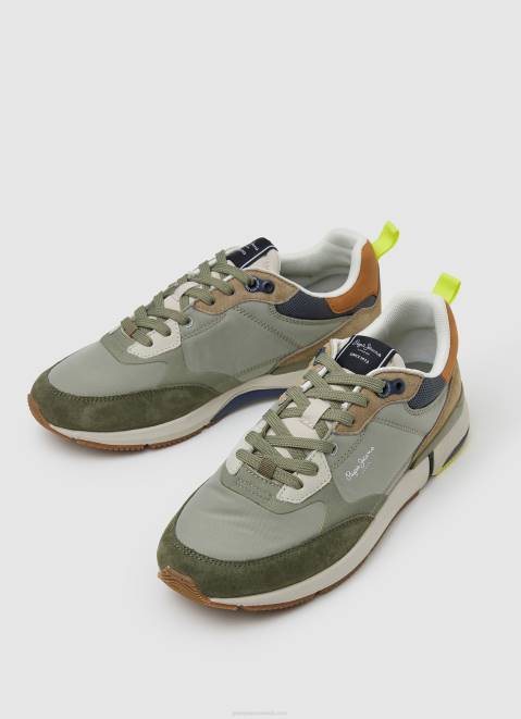 Pepe Jeans London Pro Combined Sneakers Men Khaki Green Z22X1188