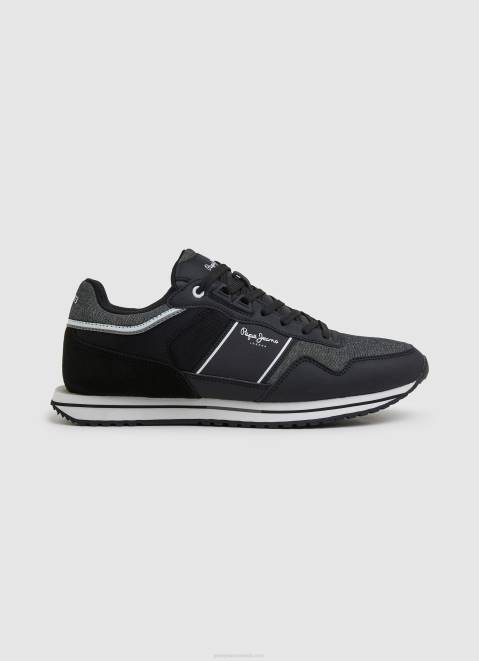 Pepe Jeans Tour Club Combined Sneakers Men Black Z22X1197