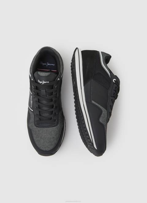 Pepe Jeans Tour Club Combined Sneakers Men Black Z22X1197