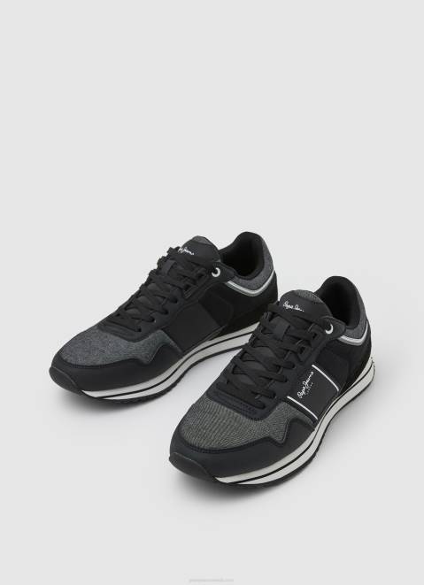 Pepe Jeans Tour Club Combined Sneakers Men Black Z22X1197