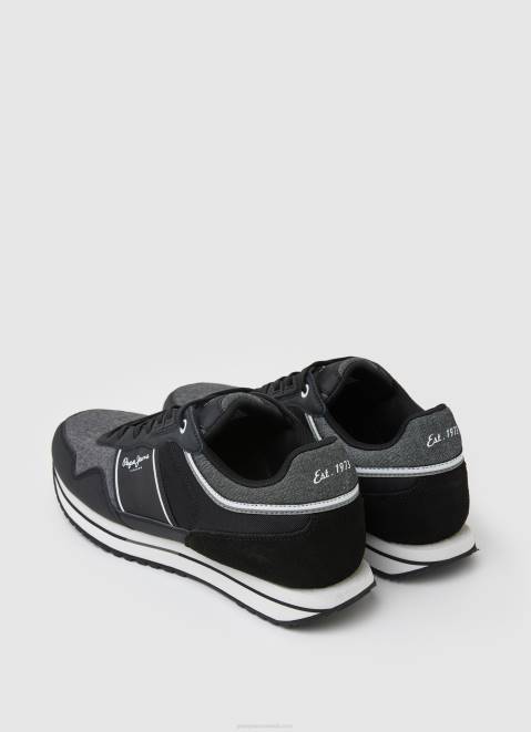 Pepe Jeans Tour Club Combined Sneakers Men Black Z22X1197