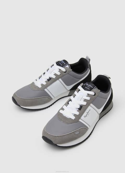 Pepe Jeans Tour Transfer Combined Sneakers Men Grey Z22X1210