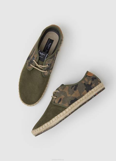 Pepe Jeans Tourist Claic Blucher Sneakers Men Khaki Green Z22X1249