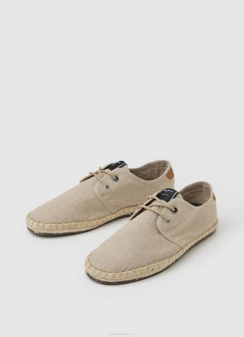 Pepe Jeans Tourist Claic Linen Sneakers Men Ecru Z22X1250