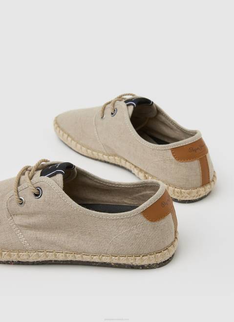 Pepe Jeans Tourist Claic Linen Sneakers Men Ecru Z22X1250