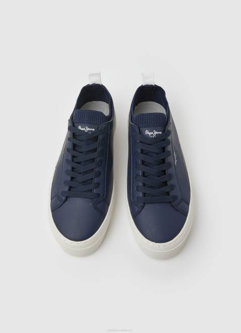 Pepe Jeans Yogi Leather Sock Sneakers Men Navy Z22X1222