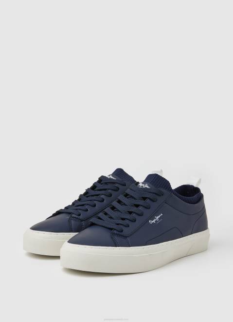 Pepe Jeans Yogi Leather Sock Sneakers Men Navy Z22X1222