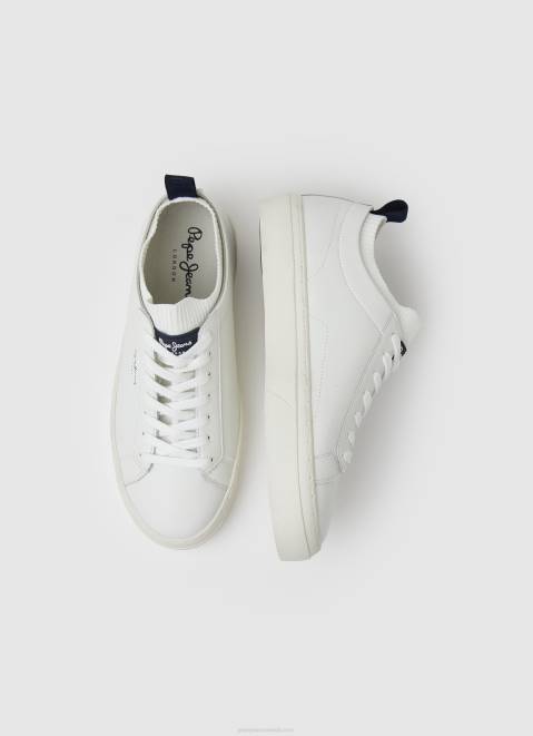 Pepe Jeans Yogi Leather Sock Sneakers Men White Z22X1190