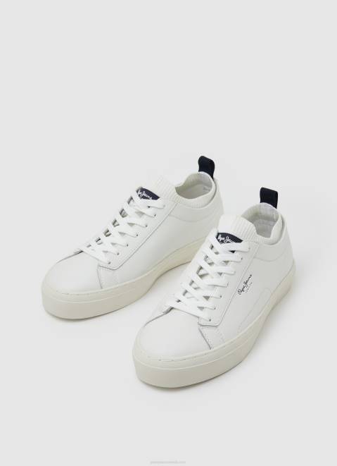 Pepe Jeans Yogi Leather Sock Sneakers Men White Z22X1190
