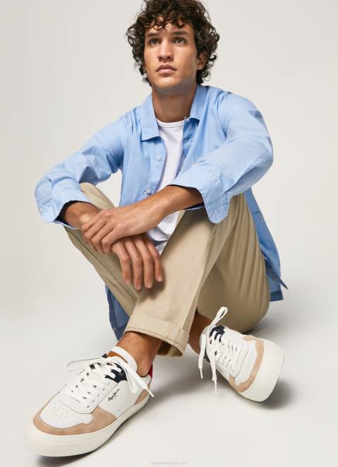 Pepe Jeans Yogi Street Leather Sneakers Men Tan Z22X1170