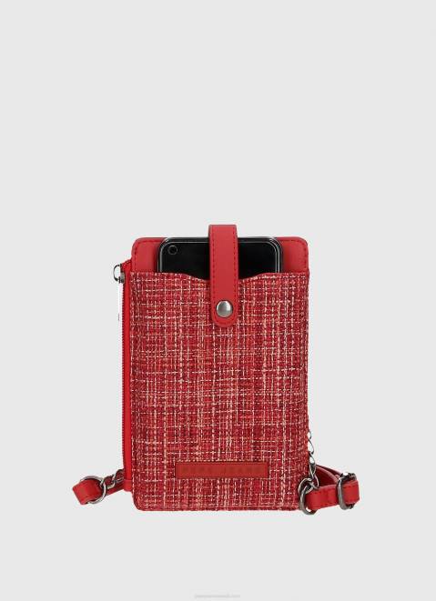 Pepe Jeans Checkered Mobile Bag Women Studio Red Z22X728