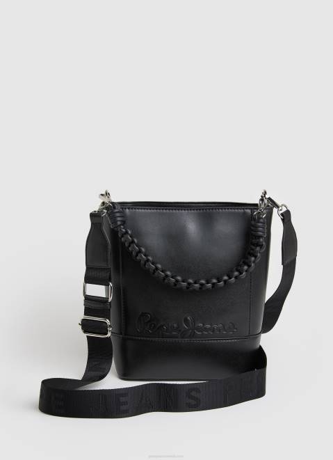 Pepe Jeans Double-Handled Bucket Bag Women Black Z22X732