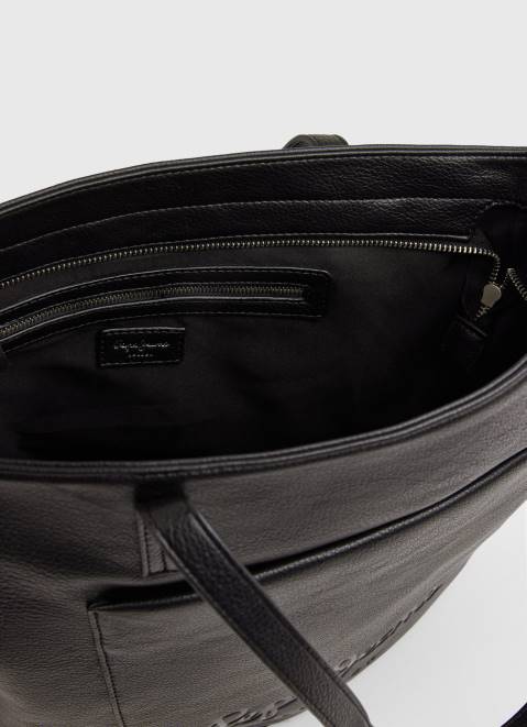 Pepe Jeans Embossed Logo Tote Bag Women Black Z22X711