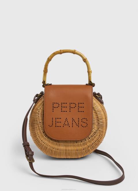 Pepe Jeans Handmade Wicker Handbag Women Tobacco Z22X716